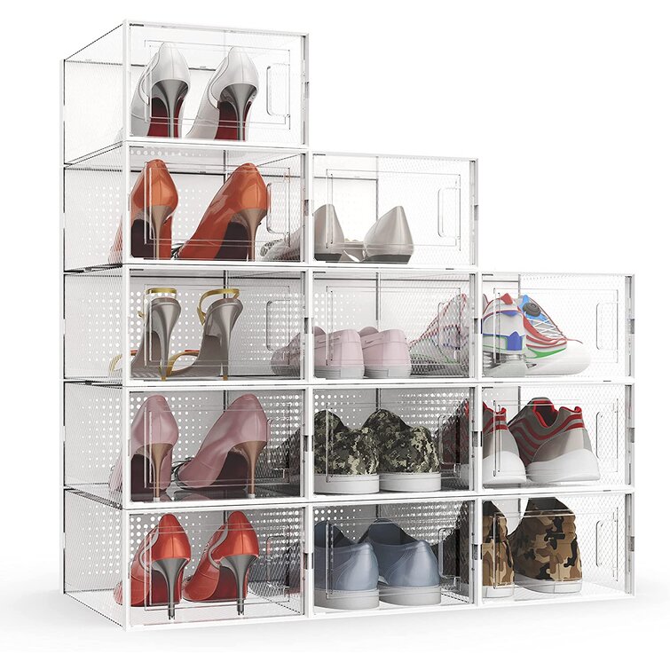 Waytrim 12 Pair Stackable Shoe Storage Box